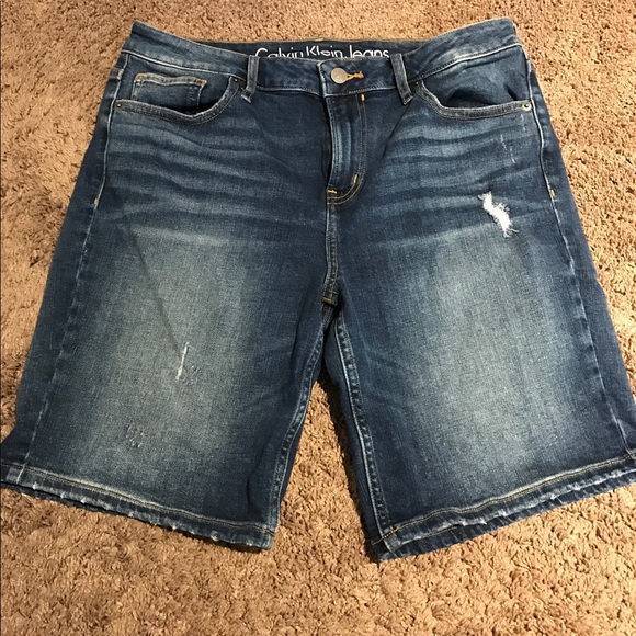calvin klein jean shorts womens